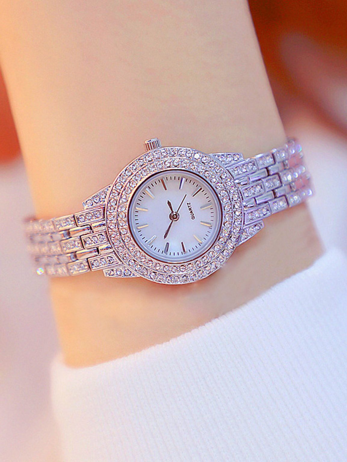 Women's Diamond Studded Quartz Watch