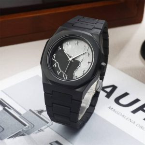 Men's Black Arabic Numeral Wrist Watch