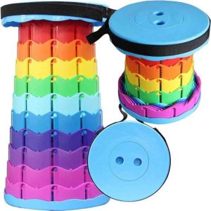 Rainbow Portable Retractable Folding Stool