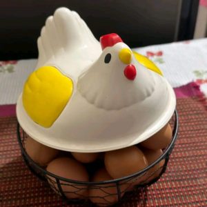 Ceramic Chicken Egg Basket Holder
