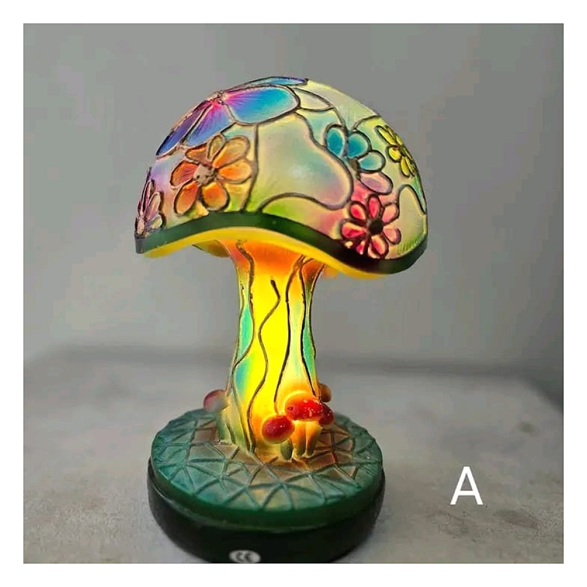 Mushroom Stained Glass Night Lamp