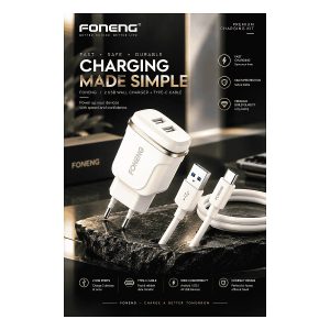 Foneng 2 USB Wall Charger with Type-C Cable