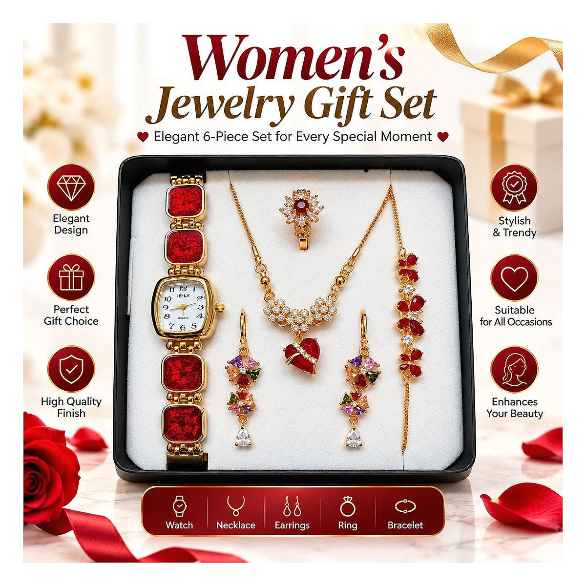 Women's 6-Piece Jewelry Gift Set