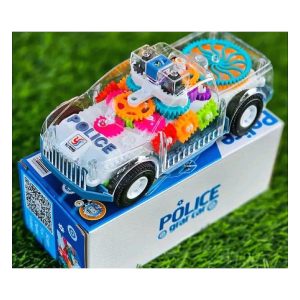 Transparent Gear Police Car Toy